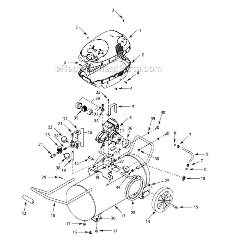 Page A Diagram and Parts List for WL651102 2006 Campbell Hausfeld Compressor